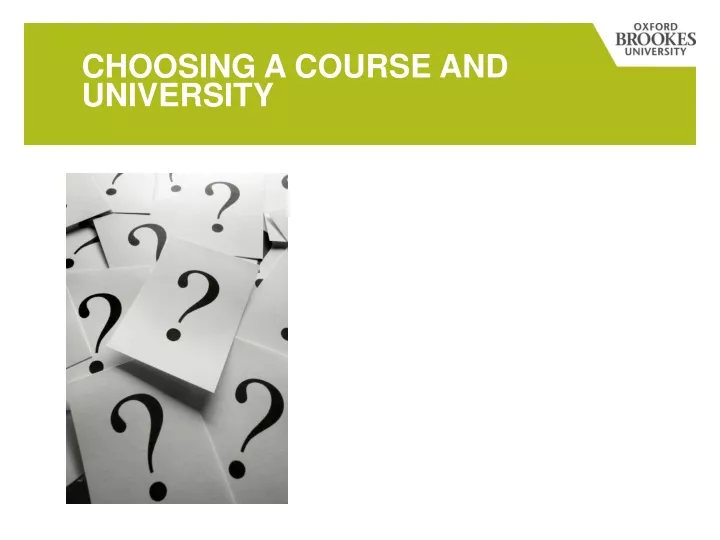 choosing a course and university