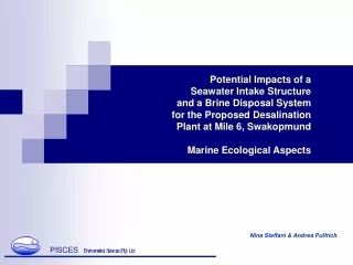 Potential Impacts of a Seawater Intake Structure