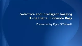 Selective and Intelligent Imaging Using Digital Evidence Bags