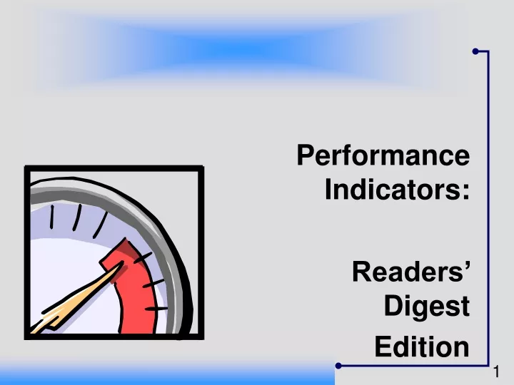 performance indicators readers digest edition