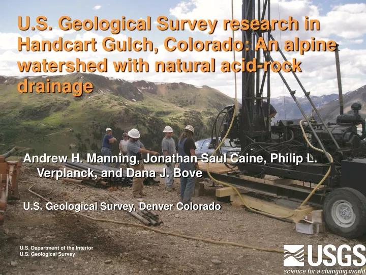 u s geological survey research in handcart gulch