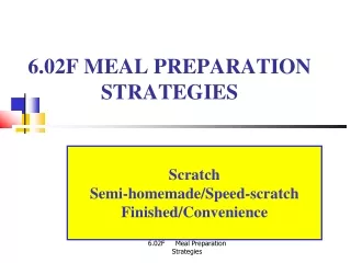6.02F MEAL PREPARATION STRATEGIES
