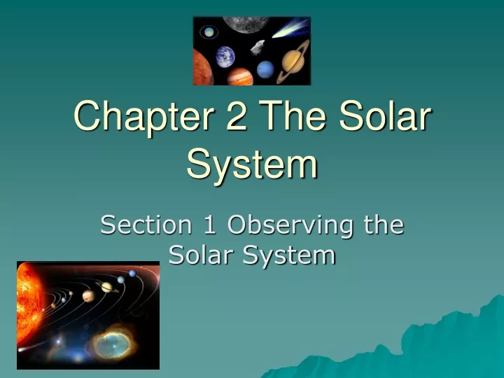 chapter 2 the solar system