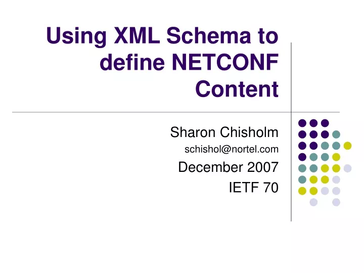using xml schema to define netconf content