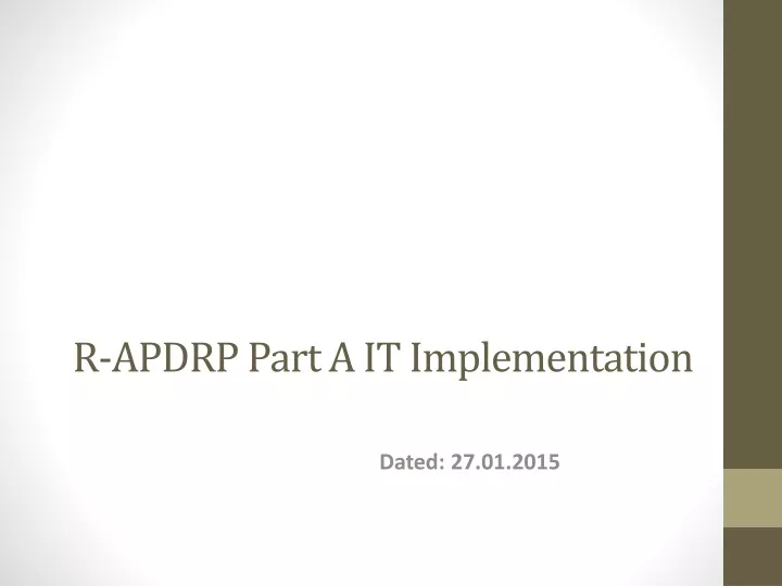 r apdrp part a it implementation