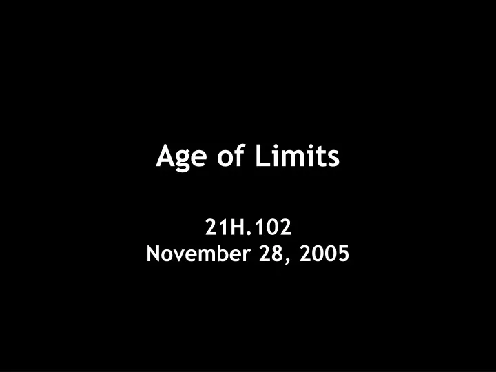 age of limits