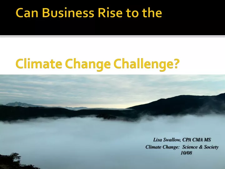 can business rise to the climate change challenge