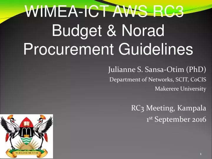 wimea ict aws rc3 budget norad procurement