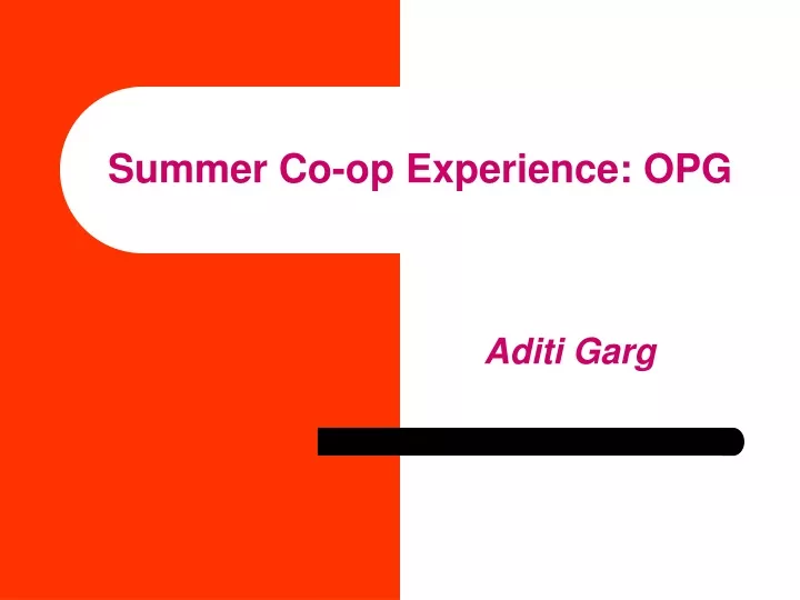 summer co op experience opg
