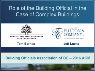Role of the Building Official in the Case of Complex Buildings