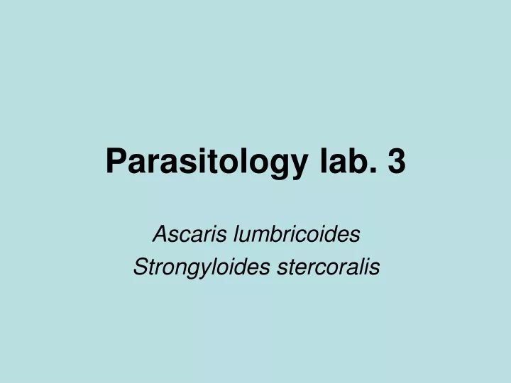 parasitology lab 3