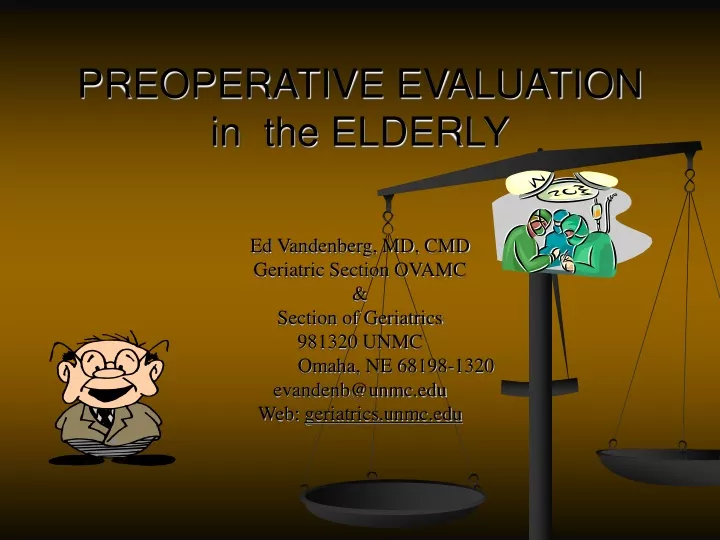 preoperative evaluation in the elderly