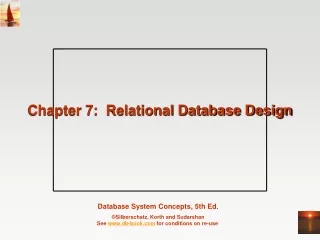 Chapter 7:  Relational Database Design