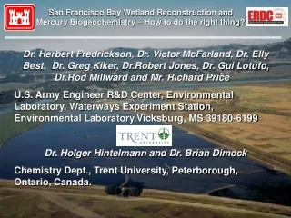 San Francisco Bay Wetland Reconstruction and Mercury Biogeochemistry – How to do the right thing?