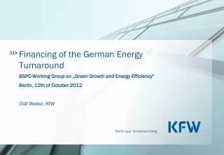 Financing of the German Energy Turnaround