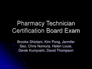 Pharmacy Technician Certification Board Exam