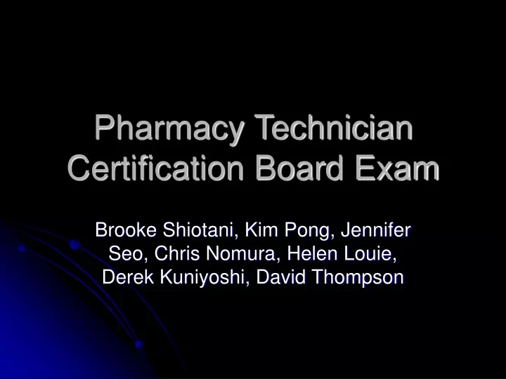 pharmacy technician certification board exam