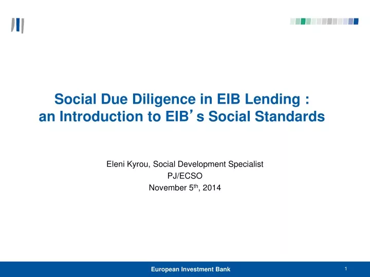 social due diligence in eib lending an introduction to eib s social standards