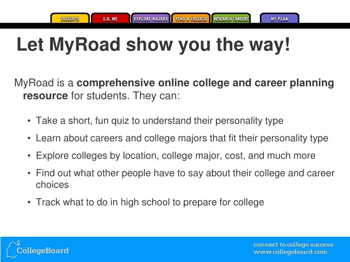 let myroad show you the way