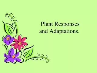 Plant Responses  and Adaptations.