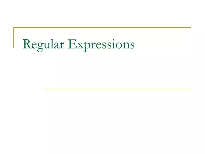 regular expressions