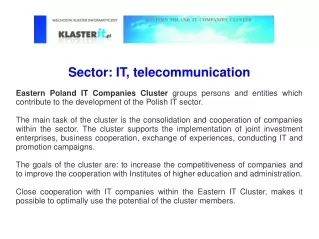 Sector: IT, telecommunication
