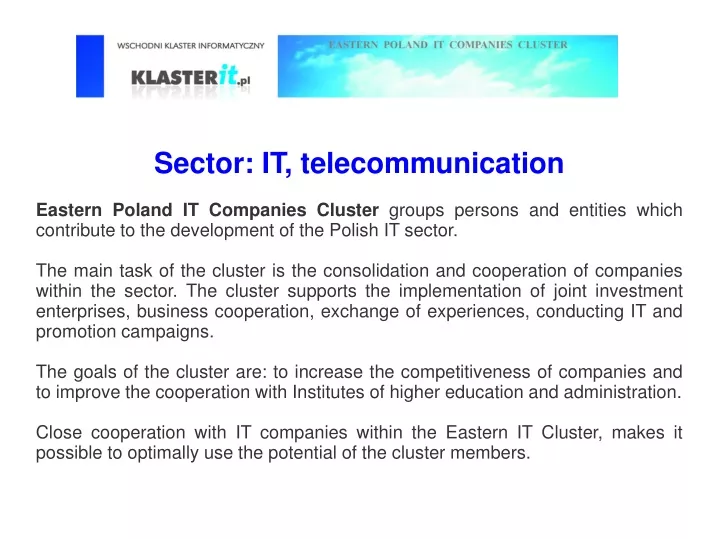 sector it telecommunication eastern poland