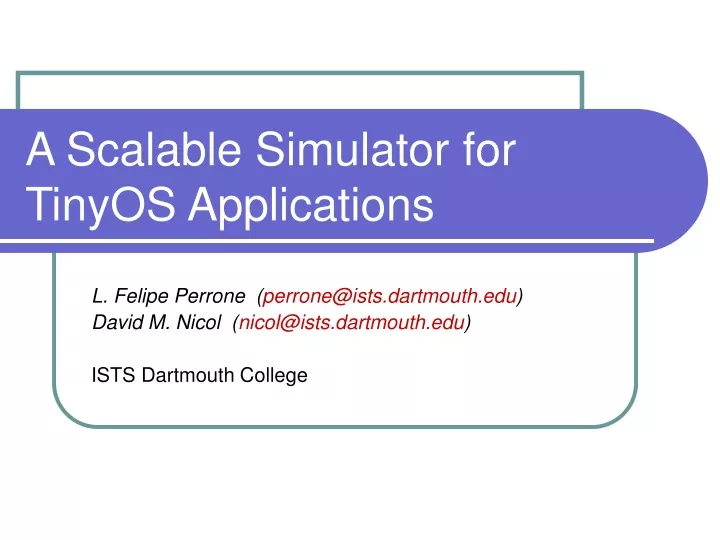 a scalable simulator for tinyos applications