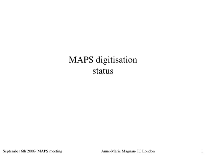 maps digitisation status