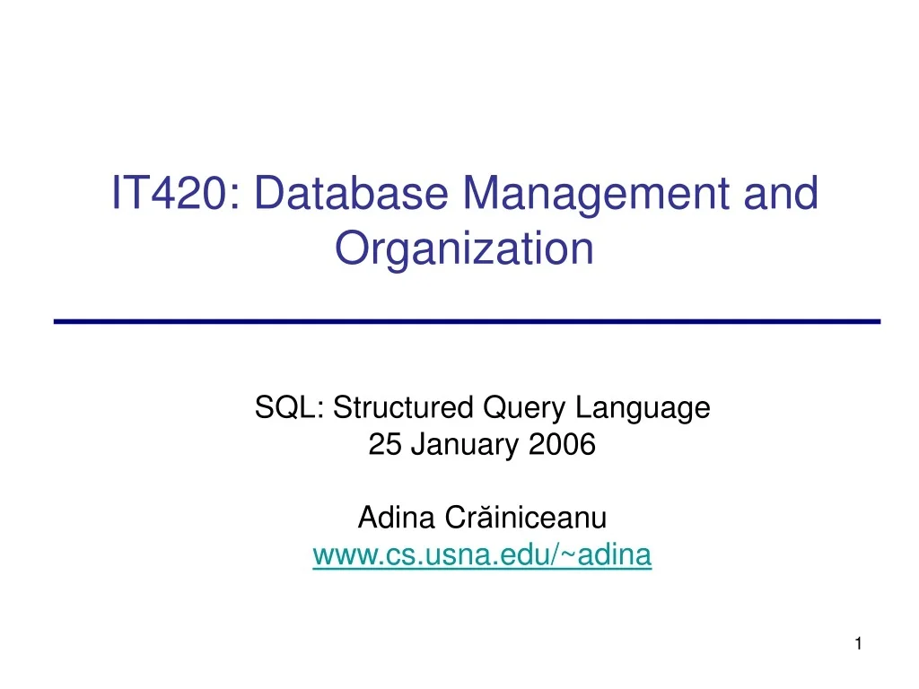 PPT - SQL Database Management and Organization PowerPoint Presentation ...