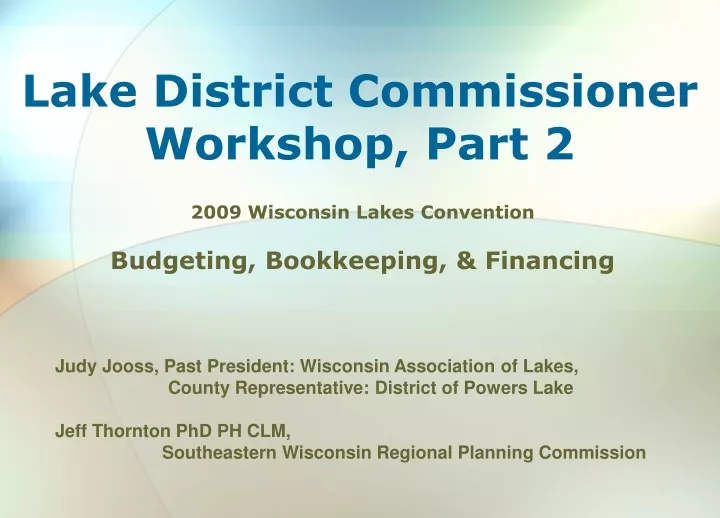 lake district commissioner workshop part 2