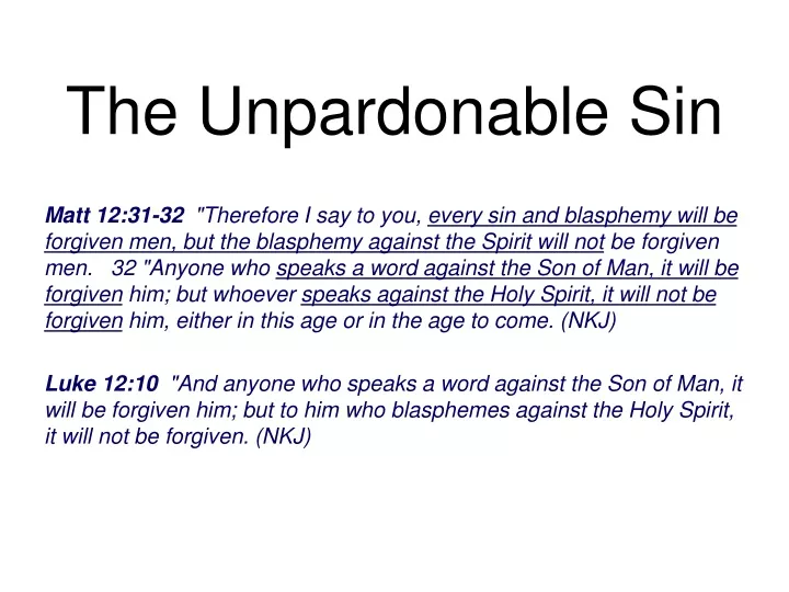 the unpardonable sin