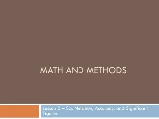 MATH AND METHODS