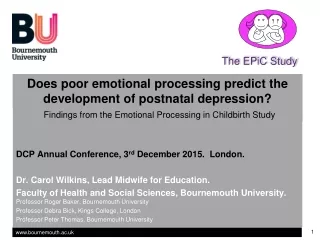 DCP Annual Conference, 3 rd  December 2015.  London.