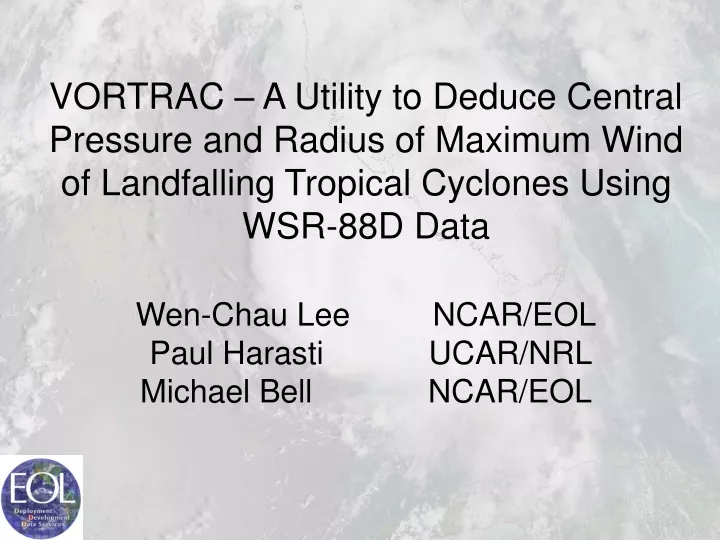 vortrac a utility to deduce central pressure