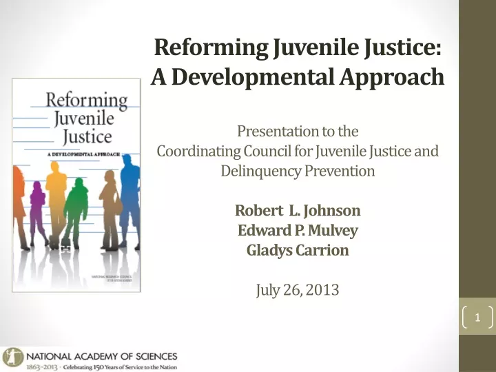 reforming juvenile justice a developmental