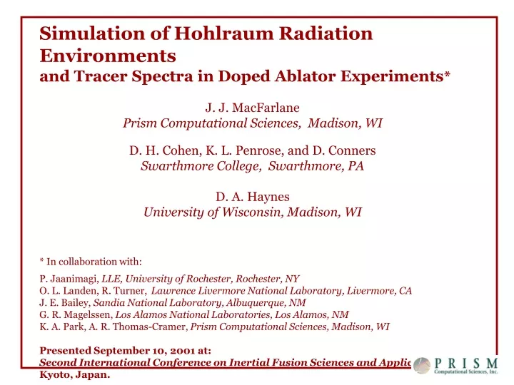 simulation of hohlraum radiation environments