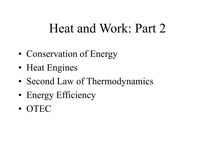 heat and work part 2