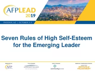 Seven Rules of High Self-Esteem for the Emerging Leader