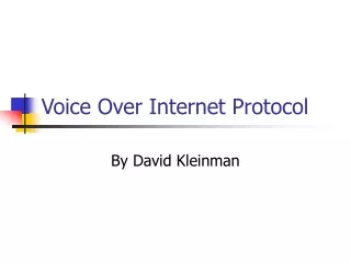 Voice Over Internet Protocol