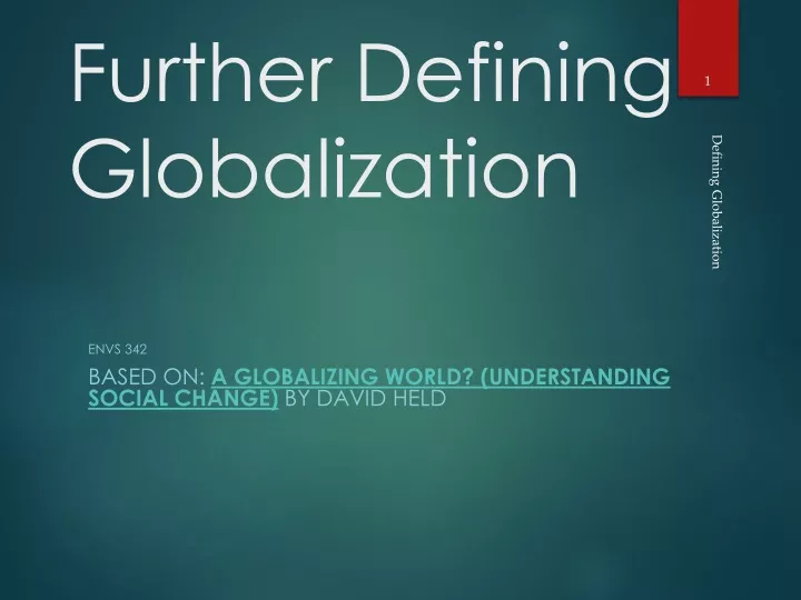 further defining globalization