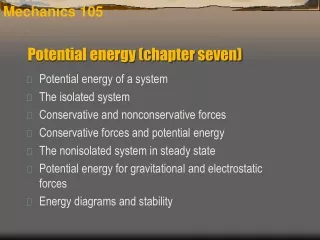 Potential energy (chapter seven)