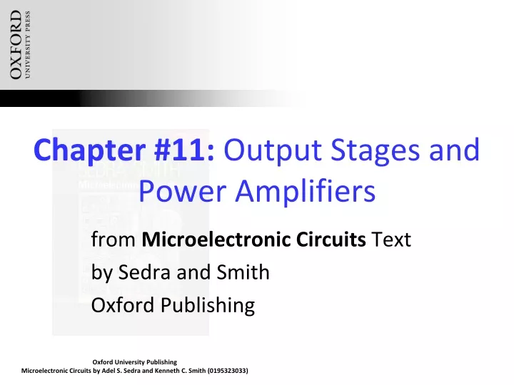 chapter 11 output stages and power amplifiers