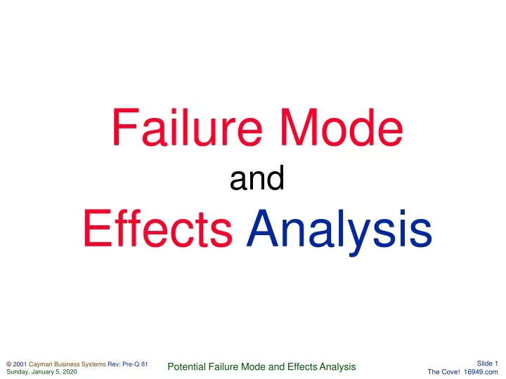 failure mode and effects analysis