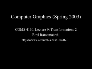 Computer Graphics (Spring 2003)