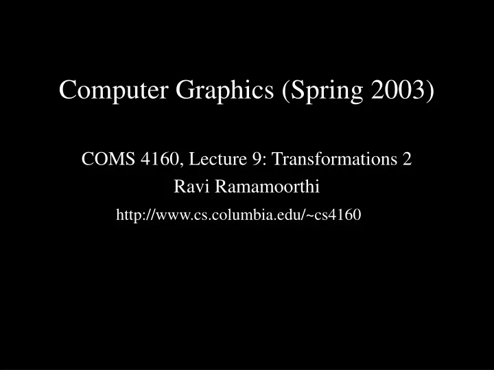 computer graphics spring 2003