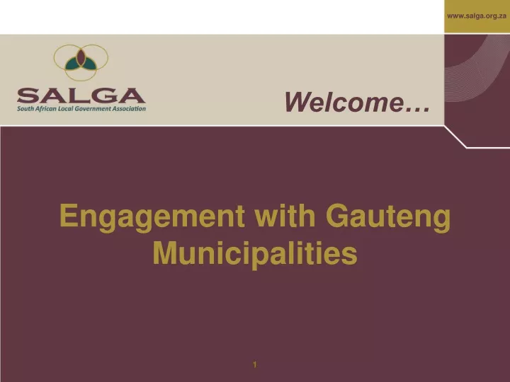 engagement with gauteng municipalities