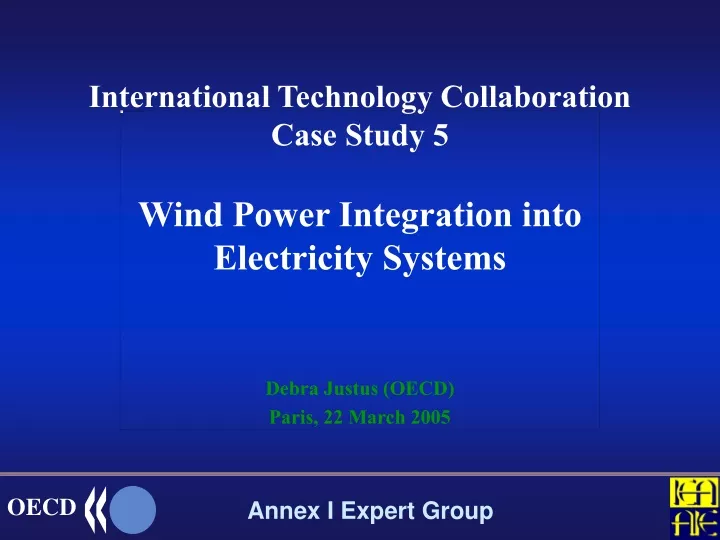 international technology collaboration case study 5 wind power integration into electricity systems