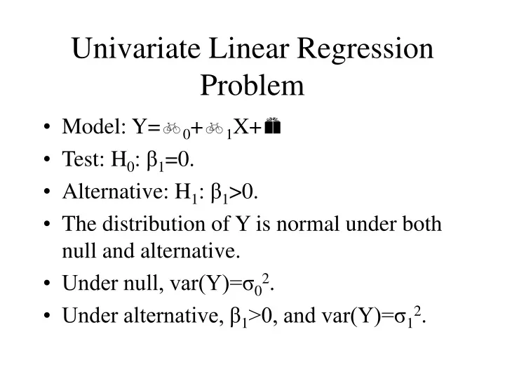 univariate linear regression problem