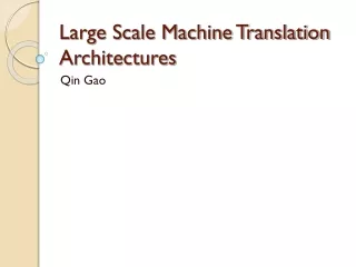 Large Scale Machine Translation Architectures